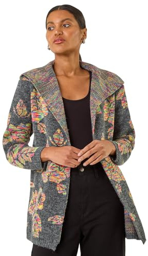 Roman Originals Women Cardigan - Ladies Longline Coatigan Tassel Open Front Cardi Winter Autumn Casual Textured Edge to Edge Yarn Patterned Comfy Work Going Out