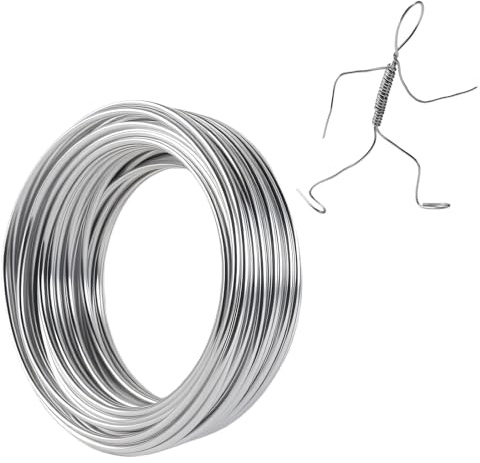 50 Feet Bendable Wire for Crafts, 3mm Aluminum Craft Wire 9 Gauge, Jewelry Making, Wreath Making
