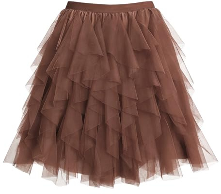 Tüllrock Damen,Karneval Tüll Rock,60CM Elastische Tütü,Sommerrock Minirock,Unregelmäßiges Tüllrock für Fasching Karneval Party Netz Täglich -One Size