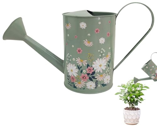 Arrosoir d'Intérieur - Arrosoir Vintage à Grande Capacité, en Métal Floral De 2 litres pour La Décoration De Patio | pour Fougères Fleurs Jardinières Balcon Terrasse