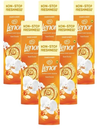 Lenor In-Wash Scent Booster Beads, Gold Orchid, 275g, Non-Stop Freshness, 6 Pack