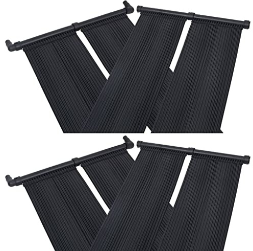 Runheo Solar-Panel Poolheizung 4 Stück 80x310 cm Polyethylen mit 32 mm Rohrdurchmesser, kompatibel mit Poolpumpe, für Swimmingpool erwärmung und Outdoor Schwimmbad Wasser heizen