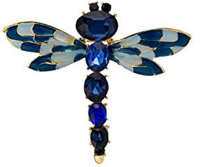 Broche pour homme, œil noir avec pierre bleue royale, badge libellule, manteau, costume, cadeau de mariage, fête, col de chemise, accessoires, Métal, Pas de gemme