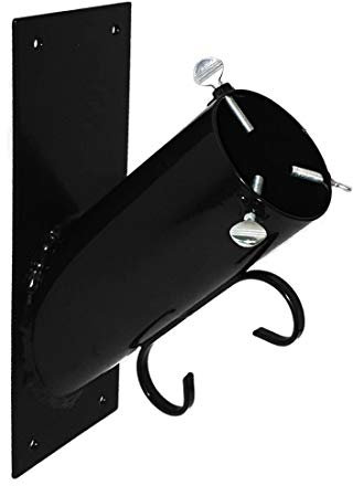 Wall Mounted Christmas Tree Stand Holder Flag Pole Bracket Metal Real Tree Black