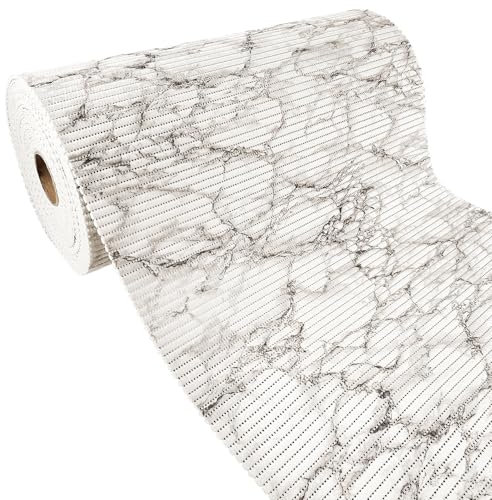 Weichschaummatte Bad 500x65 cm | Badematte aus weichem, atmungsaktivem PVC | Antirutschmatte Bad für Innen- und Außenbereiche | Badteppich Weichschaum mit sicherem Halt auch bei Nässe | Grauer Marmor