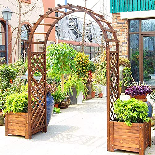 CHFQ 1.2M Heavy Duty Wooden Garden Arch Arbor, 1.4M Wedding Rose Arches Trellis, Used for Climbing Plants, Lawn, Backyard, Easy to Assemble, Weatherproof,1.2M/3.9Ft