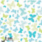 11,99€/m Schmetterling 100% Baumwolle Baumwollstoff Kinder Meterware Handwerken Nähen Stoff (Schmetterling Blau Grün Weiß, 100x160cm (11,99€/m))