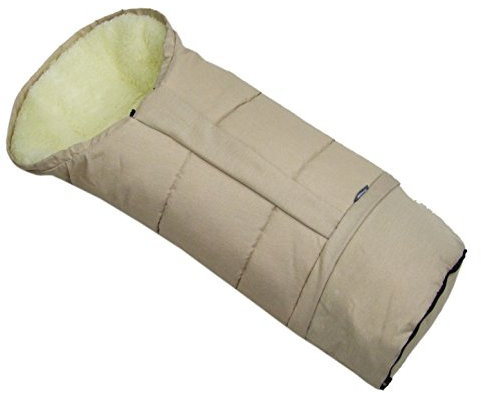 BAMBINIWELT Winterfußsack Fußsack für Kinderwagen, Buggy oder Schlitten, in Mumienform, aus Wolle, Größe anpassbar, MUMIE MELIERT (beige MELIERT)