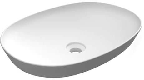 Ovales Einbauwaschbecken ohne Loch, Variant, 50 x 36 cm, Weiß