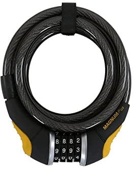 MAGNUM PLUS HLK402 Magflex Coil Combo Lock, Black, 185cm x 12mm