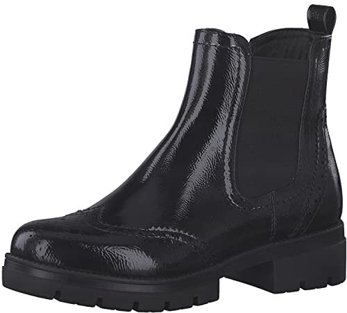 Tamaris Damen 1-1-25489-29 Stiefelette, Black PATENT, 41 EU
