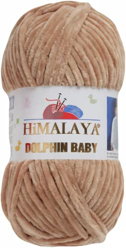 Strickfein Himalaya Dolphin Baby Wolle Garn Baumwolle Strickwolle zum Stricken häkeln (80365 Braun)