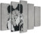 Feeby 5-teilig Vlies Leinwandbild 200x100 cm Banksy Straßenkunst Graffiti Wanddeko Design Kunstdruck Zimmerdeko Bilderwand Fototapete Kissing Coopers Grau
