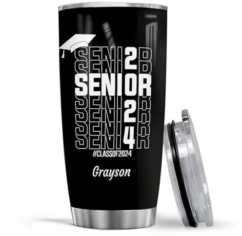 wowcugi Bicchiere di laurea, classe senior del 2022, regalo di laurea personalizzato per studenti delle scuole superiori, figlia, figlio, migliori amici, tazze di laurea personalizzate per donne e