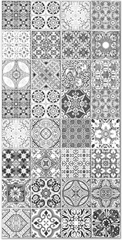 Panorama Vinylteppich - Modell Hydraulic Fliesen Jaen Grau 300x200 cm - Verschiedene Größen - Deko Küche, Läufer und Outdoor