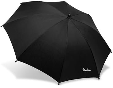 Silver Cross Sombrilla universal para cochecito, parasol para cochecito, protección solar para bebé, accesorios para cochecito, color negro