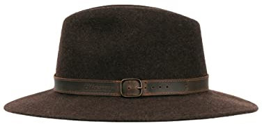 Jagdhut Braun Wolle wasserabweisend - Blaser Traveller Jägerhut 100% Schurwolle - Lodenhut für Jäger mit Hutband Leder, Größe:59