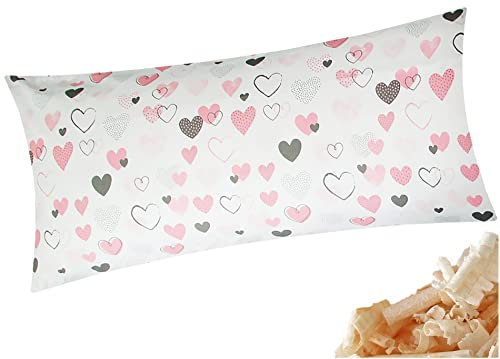 Heubergshop Zirbenkissen 40x80cm - Love Liebe - Gefüllt mit Zirbenspäne, Reißverschluss (Zirbe-187/1-40x80)