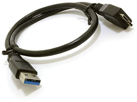 iTechCover Cavo USB, sincronizzazione dati, ad alta velocità, cavo di ricarica, cavo di alimentazione, compatibile con hard disk esterno portatile Buffalo HDD (0,75 m), nero