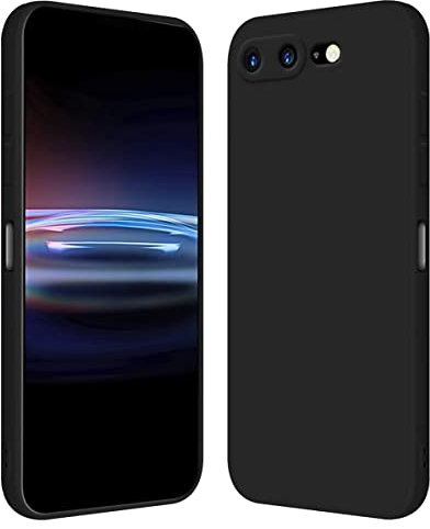 RankOne Coque pour iPhone 7 Plus/iPhone 8 Plus (5.5 inches) Étui en Silicone TPU Souple - Noir