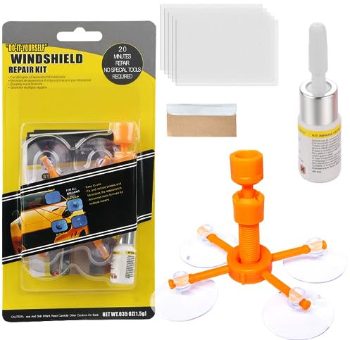 MEIEGOU Windscreen Repair Kit,Glass Repair Kit, Car Windscreen Crack Repair Kit, for Repair Half-Moon Cracks, Cobwebs, Star-Shaped Damage