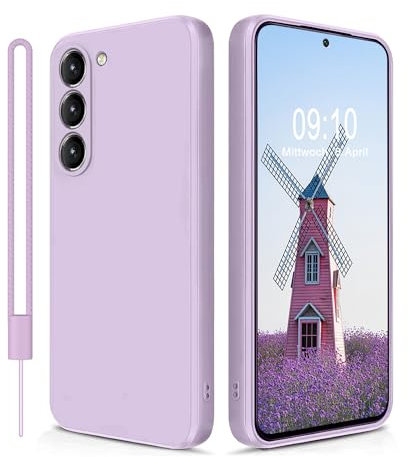 MSKJ Samsung Galaxy S23 Hülle Silikon(6,1 Zoll), (mit Lanyard) Ultra-dünne Ganzkörper-Handyhülle Case Kameraschutz Kompatibel mit Samsung Galaxy S23 (Hellviolett)
