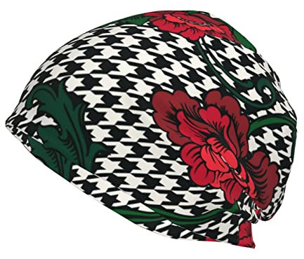 Bonnet Unisexe en Tricot à Fleurs Rouges baroques, Casquette chaude d'hiver et d'été Pour Hommes et Femmes, cadeaux