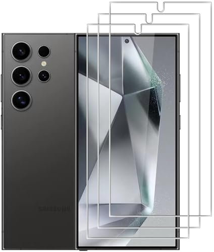 Vuciya 3 Pack Protector de Pantalla para Samsung Galaxy S24 Ultra 5G vidrio templado,Dureza 9H,Sin Burbujas, Antihuellas,Antiarañazos,HD Alta Sensibilidad