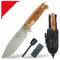JEO-TEC Nº1 Outdoor Camping Gürtelmesser Jagdmesser Überlebensmesser Survival Bushcraft Messer - Deutsche Stahl BÖHLER N690C - Scheide Feuerstahl Messerschärfer - Stabilisiertes Holz