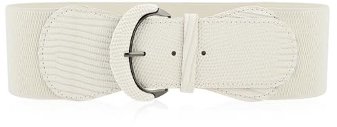 Amaxiu Damen Breiter Elastischer Taillengürtel, Verstellbarer Stretch Gürtel Vintage Klobiger Bund Modischer Dehnbarer Cinch Gürtel für Kleider Jeans(Aprikose)