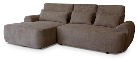 Robin Inspire Ecksofa Mit Schlaffunktion Bettkasten L Form Sofa Eckcouch Schlafcouch Freistehend Links Aldo Braun 266 x 160 x 87 cm