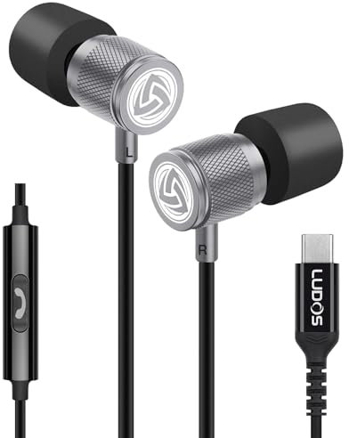 LUDOS ULTRA Cuffie USB C, Garanzia 5 Anni, Auricolari USB C In-Ear per iPhone 16 15 Pro Max Plus iPad, Cuffie Type C con Microfono per Samsung Galaxy S24 S23 Ultra S22 S21 FE S20 Z Flip 3 Fold 4 A54