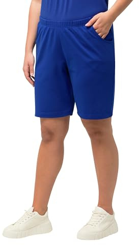 Ulla Popken Damen große Größen Übergrößen Plus Size Jerseyshorts, Taschen, Elastikbund Kobaltblau 62+ 818396761-62+