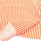 TOLKO 50cm Baumwollstoff Meterware | weiche Baumwoll-Popeline für Kleid Hemd Bluse Tuch zum Nähen Dekorieren | Kleiderstoff Dekostoff Bezugsstoff Baumwolle (Orange Weiß Streifen)