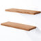 LAMO Manufaktur 2 Stück Wandregal aus Holz mit unsichtbarer Befestigung 2X 42cm | Wandregal aus 100% echtem Holz | Hängeregal für Wohnzimmer, Schlafzimmer | Wandregale Set 4 Gerade Farbe: Dunkel