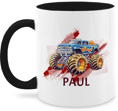 Tasse Tassen 325ml - Auto - Monstertruck mit Name | Monster Truck Personalisiert | Riesentruck - 325 ml - Schwarz - personalisieren sportwagen cars automotiv kindertasse namenstasse und. autos und