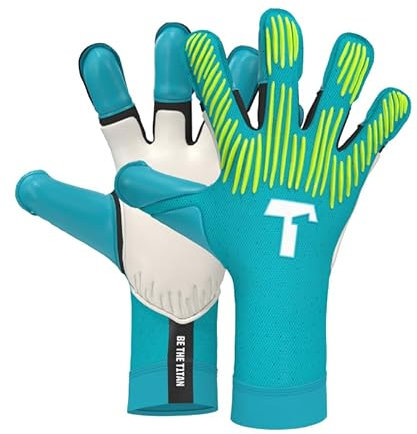 T1TAN Rebel 2.0 Sky Blue - Torwarthandschuhe Herren - Profi Fussballhandschuhe Erwachsene & Jugendliche - Die Handschuhe für Fußball und jeden Torwart - Größe 6