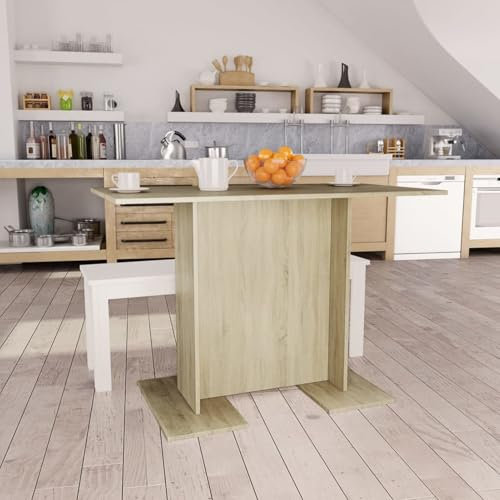 Iiaky Esstisch Sonoma-Eiche 110x60x75 cm Esszimmertische Wohnzimmer Tisch Dining Tables Tische Holzwerkstoff