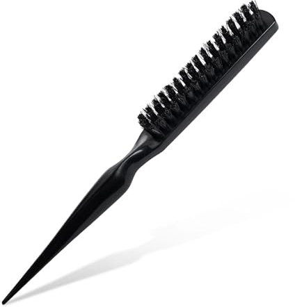 Magic Volumen und Glanz Wildschweinborsten Toupierbürste - Bun Bürste - Teasing Brush, Haarbürste- 1Stk - klassich Schwarz