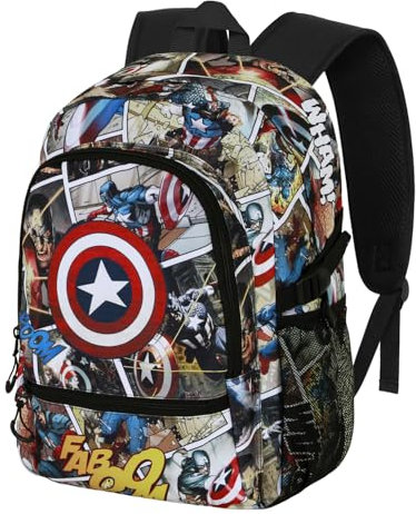 Marvel Captain America Comic-FAN Fight Rucksack 2.2, Mehrfarbig, 31 x 44 cm, Kapazität 24 L