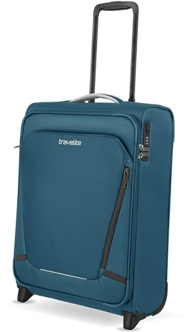 Travelite 2-Rad Handgepäck Koffer Jetpack 55x40x20 cm, 1,7 kg, Ultraleicht | für Ryanair & Condor, 2-Rollen Kabinentrolley aus Polyester mit Aufsteckfunktion & Zahlenschloss, Weichgepäck