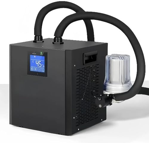 1/3 PS Badewanne Wasserkühler mit LCD -Touchscreen -Fernbedienung, Schnellkühlung Niedriger Rauschtemperatur Einstellbar Kühlsystem für Eisbad (EU -Stecker 220 V)
