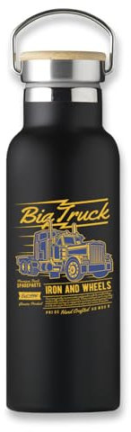 Big Truck Iron Wheels Vacuum Flask, Eco Bottle, Coffee Cup