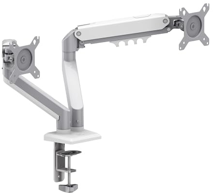 Mark Adler Flow 4.0 Monitorhalterung Dual Gasdruckfeder - Tischhalterung | für 2 Monitore 15–32 Zoll - VESA 75x75 & 100x100 - Höhenverstellbar Schwenkbar Rotierbar
