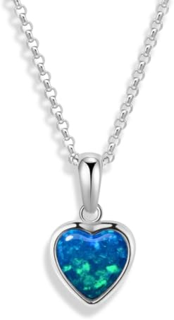 Liberty Angels Damen Australische Opal Kette - Handgefertigter 925 Sterling Silber Opal Anhänger mit 18K Weißgoldbeschichtung - Verstellbarer Echter Schmuck für Alltag & besondere Anlässe