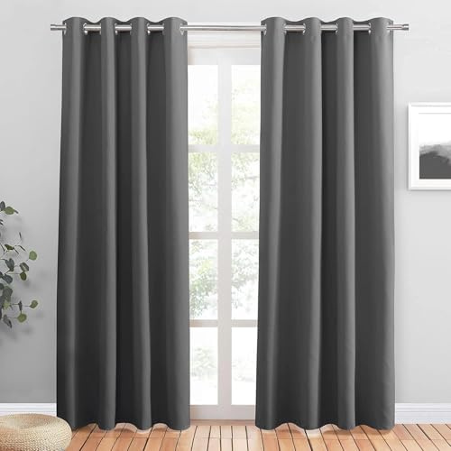 Sekey Gardine Verdunkelungsvorhang 1PC B140 x H175 cm Blickdicht Polyester mit Thermofunkltion, Ösen Aufhängung