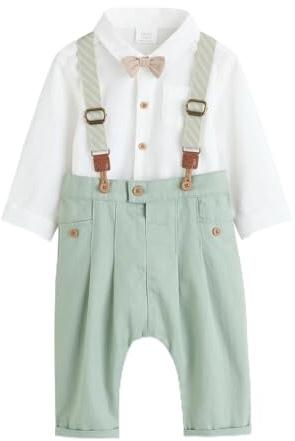 NEXT Baby Jungen 3-teiliges Baby-Set mit Hemd, Hose und Hosenträger