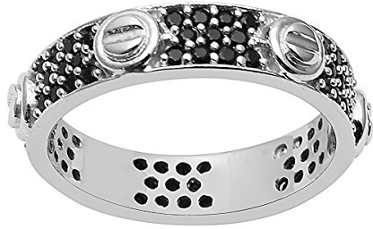 925 Sterlingsilber Ring Schwarz Spinell Edelstein Ewigkeit Damen Ring (Y)