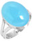 Jeweloporium 925 Silber Ringe für Frauen Größe 58(18.5) Blauer Chalcedon mit Stein Solitär Silber Ringe Weihnachten - Geschenk Kostüm Schmuck
