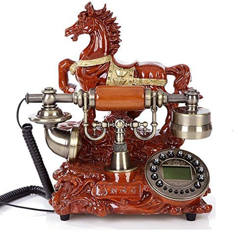 TelPal Telefondekoration, Antik-Stil, Antik-Stil, 1960, verkabelt, für Zuhause, Büro, Telefondekoration, Keramik, Antik-Stil 1013-Brown